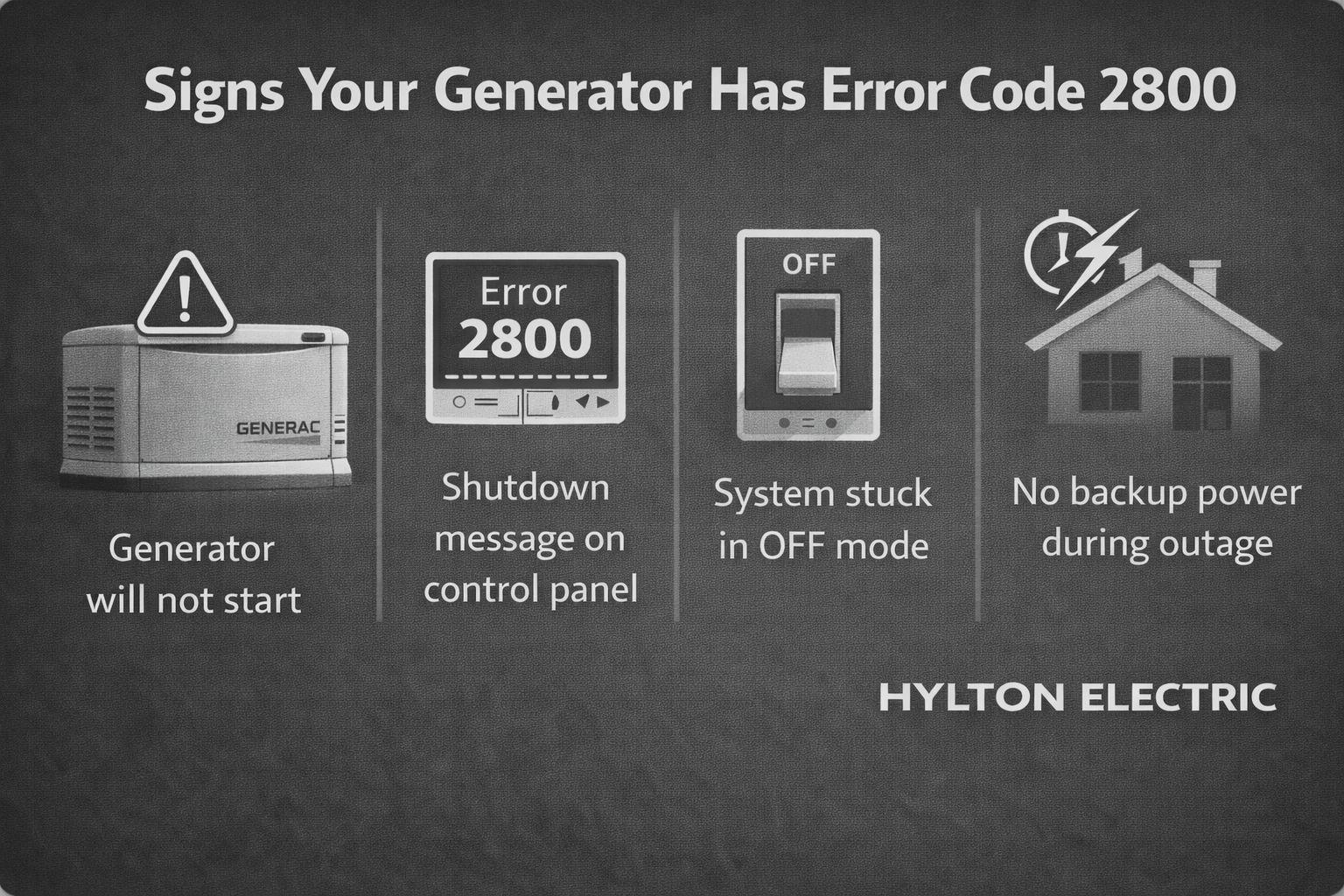 Symptoms That Appear With a Generac 2800 Error Code