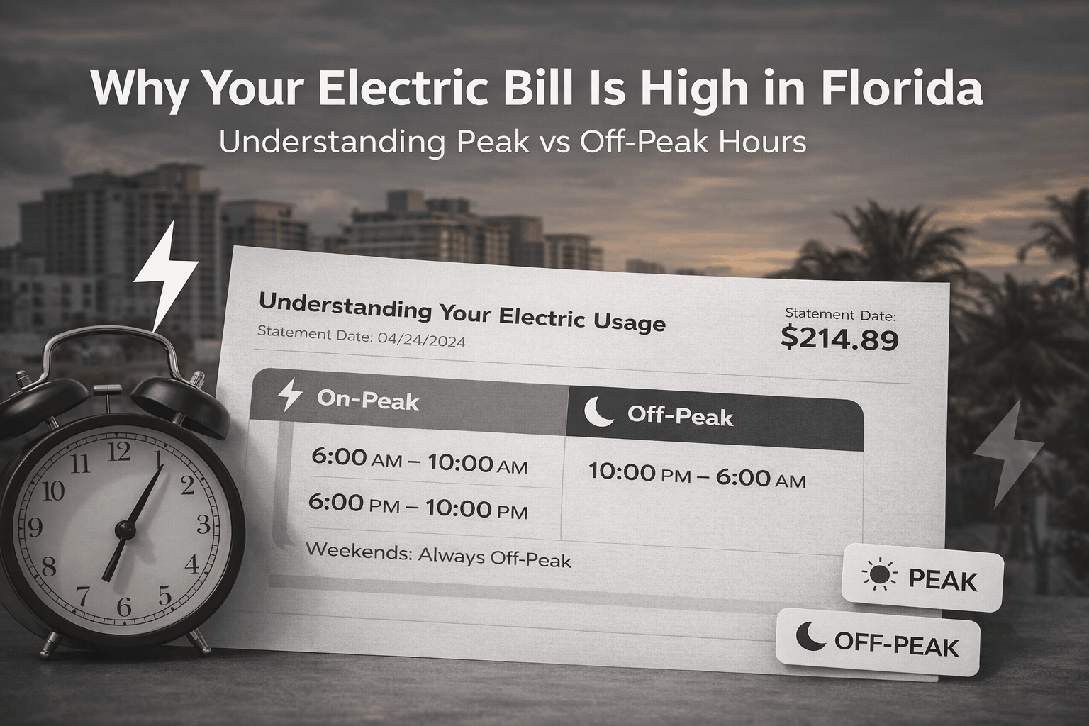 Peak vs Off-Peak Electricity Lakeland – Reason Your Bill Is Increasing
