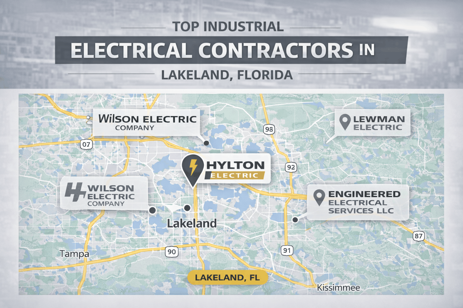 Some well-known contractors in the area include Wilson Electric Company and Lewman Electric. plus Hylton Electric