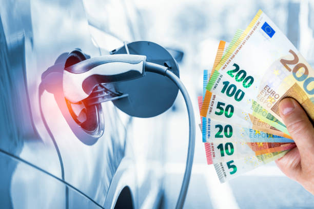 Concept for finances in connection with electromobility, such as financing, subsidy programs, subsidies, saving, tax advantages, insurance, saving, refueling, refueling with electricity