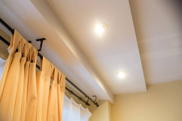 Modern curtain in hotel on warm feeling