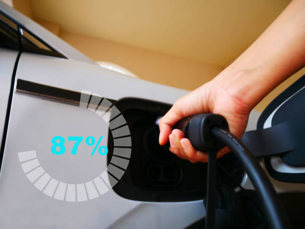 EV charging, clean electric vehicles for future driving Stock Picture