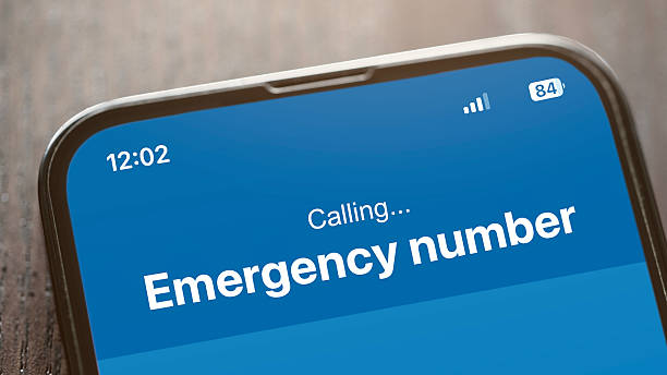 Emergency and urgency, dialing on smartphone screen.