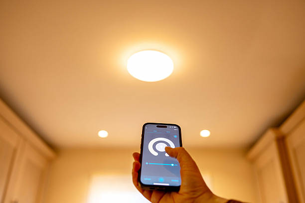 Smart light control at home using smartphone.
