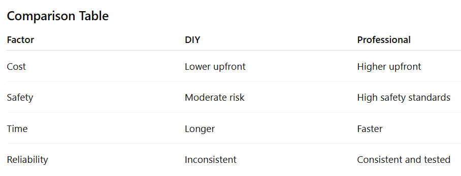DIY vs professional LED installation comparison