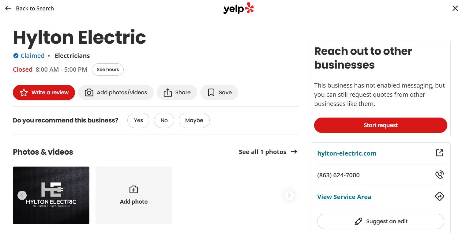 hylton electric yelp