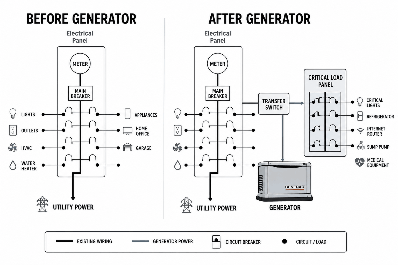 Critical Load Panels for Standby Generators in Lakeland