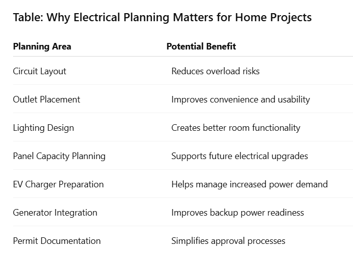 Table: Why Electrical Planning Matters for Home Projects