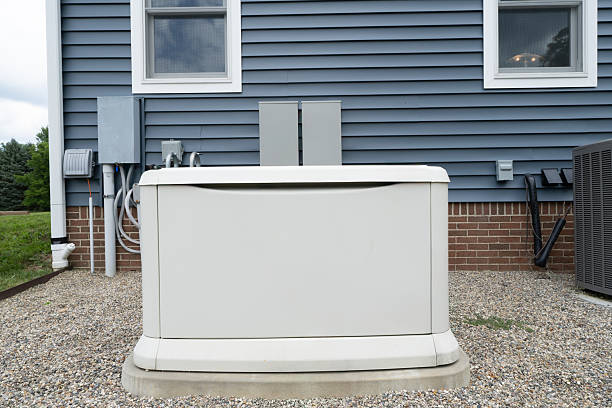 Home generator has been serviced by a professional and is ready to supply power to your house during a grid outtage