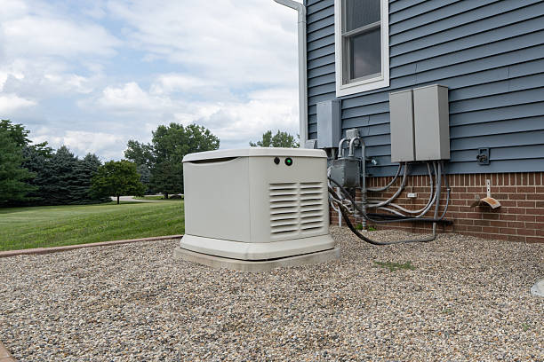 Home generator has been serviced by a professional and is ready to supply power to your house during a grid outtage